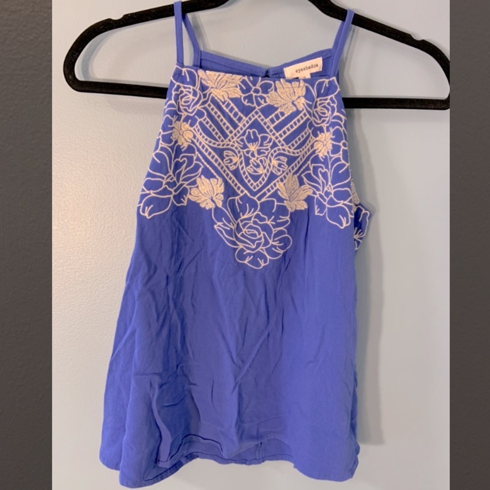 Blue floral tank top